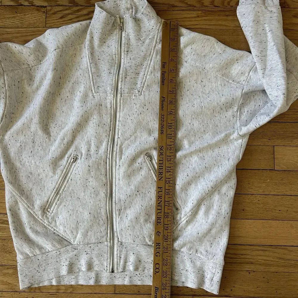 Rag & Bone Speckled Full Zip Track Jacket Sweatshirt Organic Cotton Small